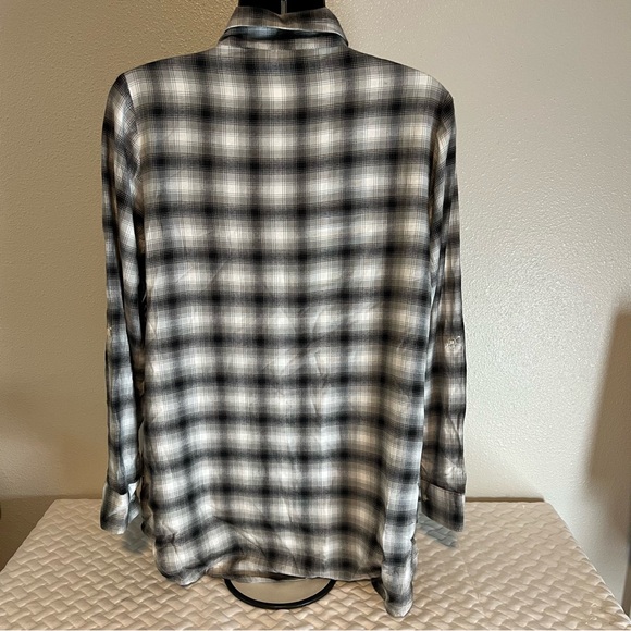 NWT NFL Raiders Black and White Plaid Women’s Sleepwear Button Down Shirt XXL - Picture 3 of 8